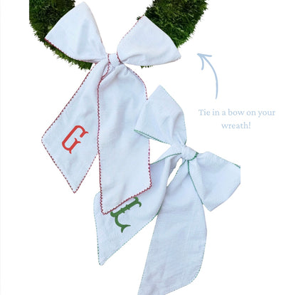 Scalloped Seersucker Wreath Sash