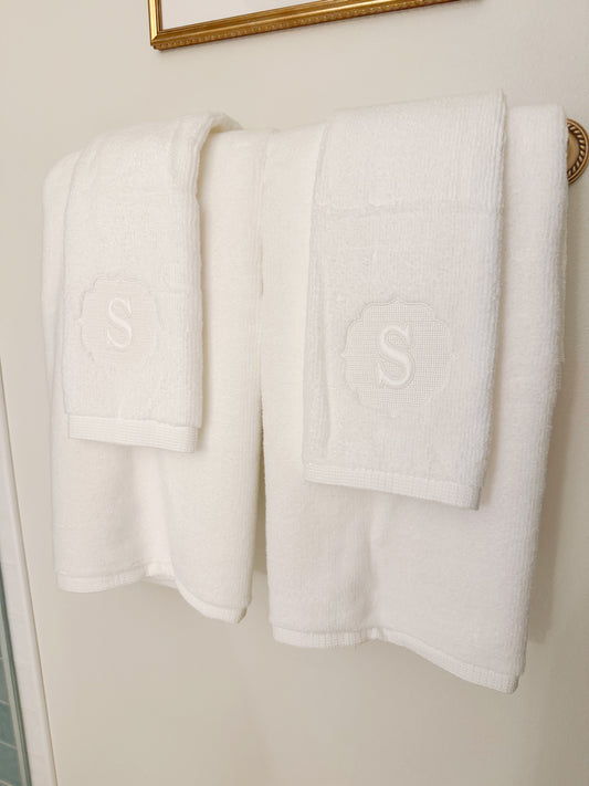 Embossed Embroidered Bath Hand Towel